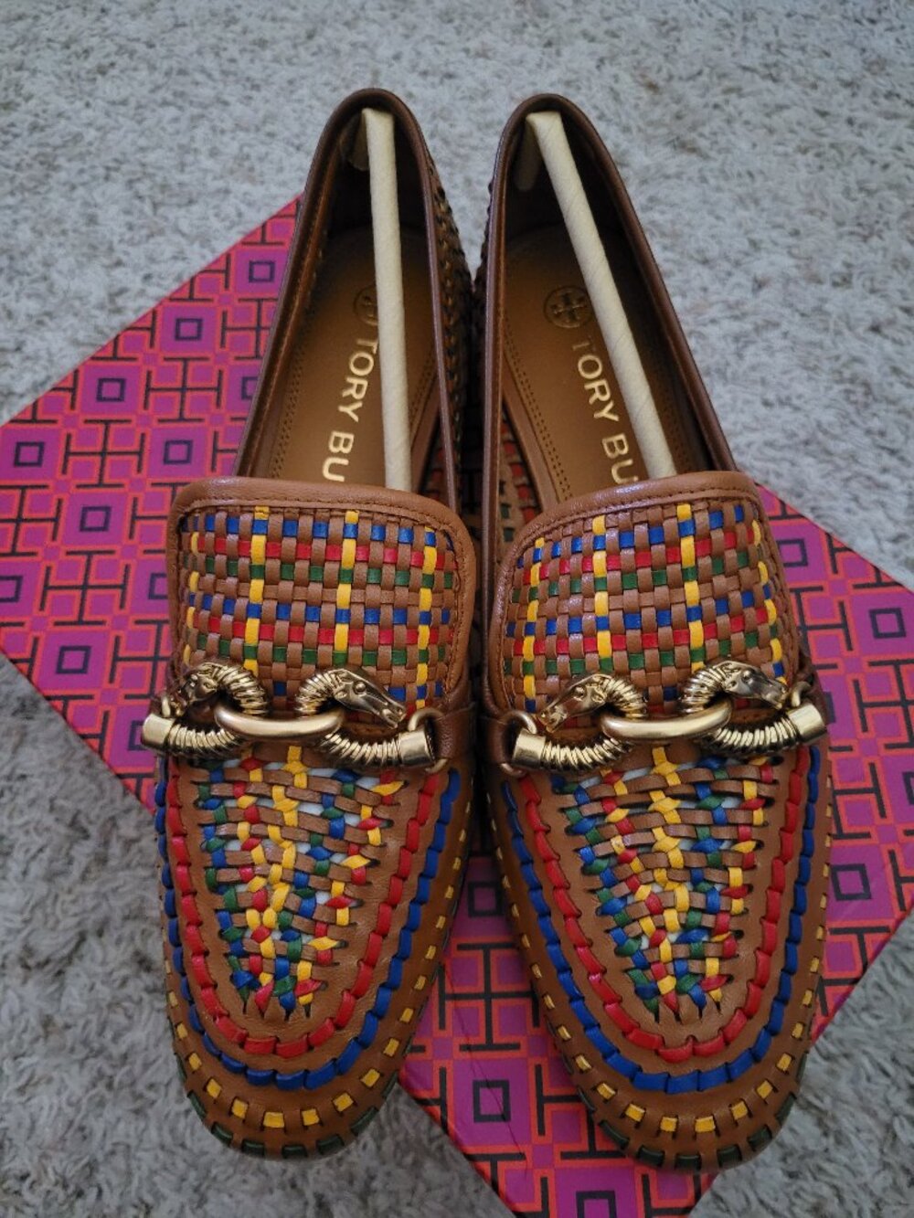 NIB Tory Burch Jessa Woven Loafer Goat Leather - 8.5